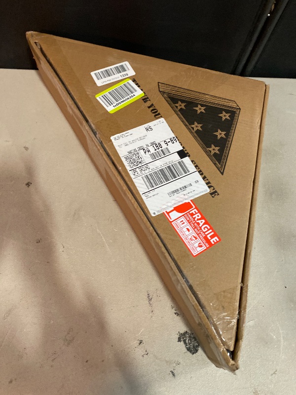 Photo 1 of Americanflat Large Flag Display Case - Fits Folded 5x9.5' Burial Flags - Silhouette Collection - Display Box for Wall or Tabletop - Mahogany