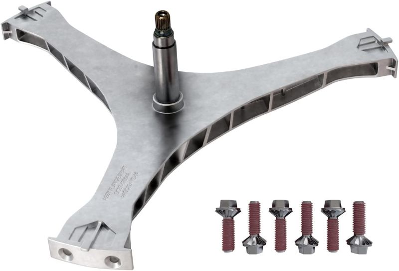 Photo 1 of DC97-17004B / DC60-00100A Washer Flange Shaft Assembly Compatible with Samsung Washing Machine Washer Spider Spinner Shaft Replaces DC97-17004A DC97-17004E with DC60-40137A Spider Hex Bolts