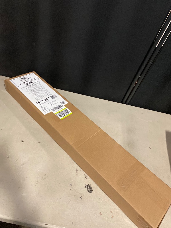 Photo 1 of Lotus & Windoware Cordless, 2 Inch Faux Wood Blind, 34" Wide x 36" Long, Window Blinds, Blinds & Shades, Blinds for Indoor Windows, Embossed, Bright White