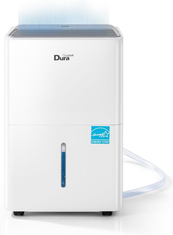 Photo 1 of DuraComfort Dehumidifier for Basement up to 2,500 Sq Ft, 2025 Energy Star, Max to 35 Pints/Day Quiet Dehumidifier with Drain Hose, Smart Humidistat & Timer for Home, Bedroom & Bathroom