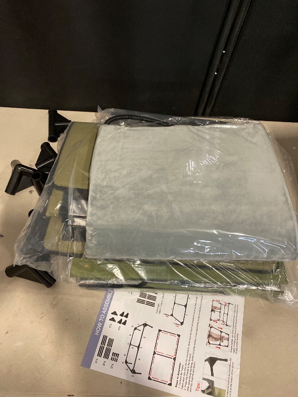 Photo 1 of Extra Large Heated Cat House for Outside, Elevated Waterproof Outdoor Cat House Weatherproof for Winter, Insulated Outdoor Cat Shelter with Escape Doors and Heating Pad for Multiple Cats, Green