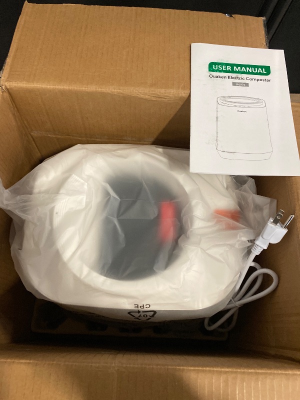 Photo 1 of 4L Electric Composter for Kitchen, Smart Countertop Compost Bin, Odorless | Low Noise | Auto-Cleaning | Turn Food Waste into Fertilizer, Indoor Food Waste Compost Machine, White