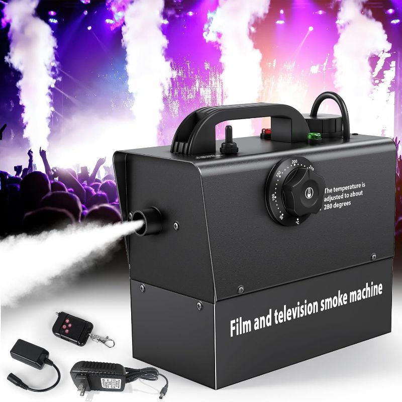 Photo 1 of Fog Machine 400W,Stage Smoke Machine Small Portable, Dj Party Manual Control Adjustable Temperature for KTV Wedding Halloween Christmas Photography Outdoor Film Television