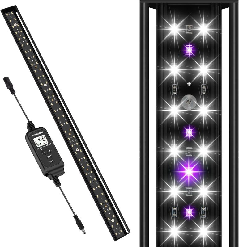 Photo 1 of 27-INCH LED UVB Light for Reptiles, LED Reptile Light Fixture Controller with Dimming and 4 UVI Modes, 22W Aluminum UVA UVB Lamp for Turtles, Snakes, and Bearded Dragons, 6500K