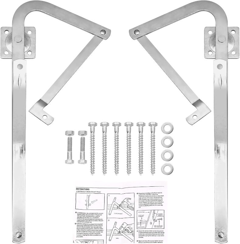 Photo 1 of Attic Ladder Hinge Arms Compatible with Werner Mk5, WU2210, W2208, W2210, Suitable for Werner Attic Ladders Manufactured After 2010, Heavy Duty Thick Galvanized Material
