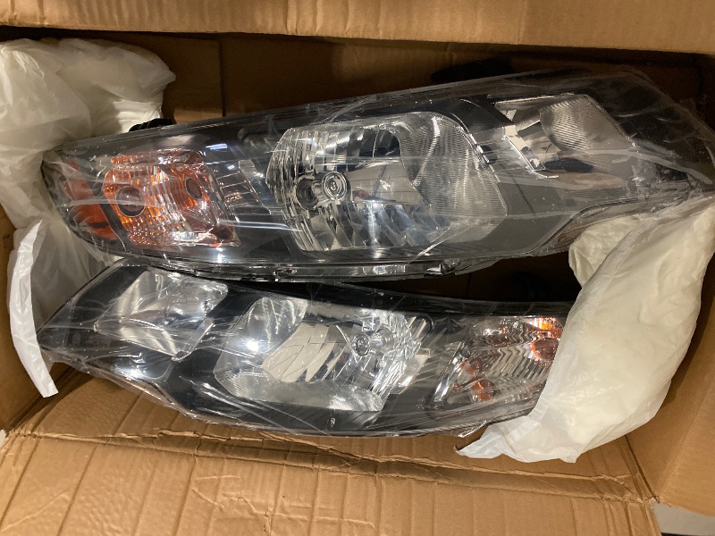 Photo 1 of Headlight Assembly Compatible with 2010 2011 2012 2013 Kia Forte Halogen Headlamp Transparent Lens Driver and Passenger Side