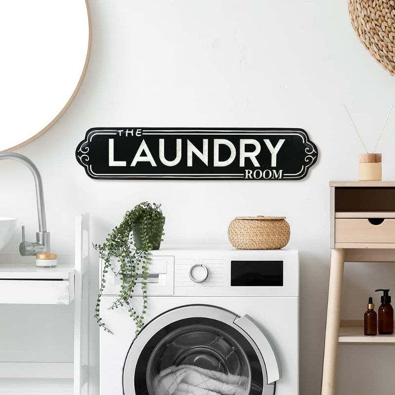 Photo 1 of Chic Laundry Signs - Large Metal Wall Decor for Laundry Room