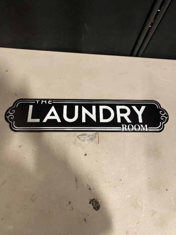 Photo 1 of Chic Laundry Signs - Large Metal Wall Decor for Laundry Room