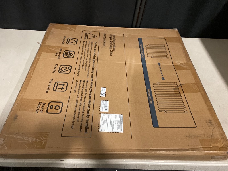 Photo 1 of Cumbor 29.2–43" Baby Gate for Stairs, Wall-Mounted (Drill Required), Expandable No Bottom Bar Dog Gate, Auto Close Extra Wide Walk Thru, Pet & Toddler Proof Gate, Top & Bottom of Stairways (White)