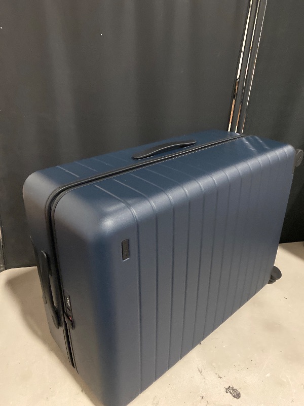 Photo 1 of Away Medium Checked Luggage, Lightweight Hard Shell Suitcase with Spinner Wheels, Durable Rolling Luggage, TSA Lock, 26 Inch, Navy Blue