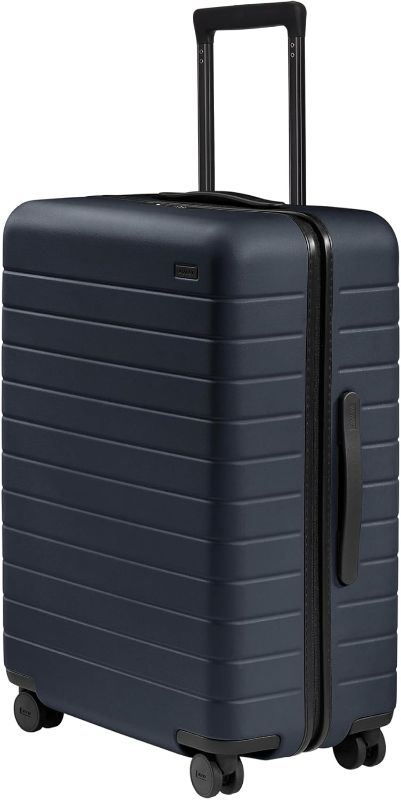 Photo 1 of Away Medium Checked Luggage, Lightweight Hard Shell Suitcase with Spinner Wheels, Durable Rolling Luggage, TSA Lock, 26 Inch, Navy Blue