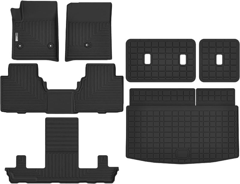 Photo 1 of Floor Mats & Cargo Liner for Cadillac Escalade IQ 2025 2026,TPE All Weather Protection Slush Floor Liner for Escalade IQ Accessories(Trunk Mat+Backrest Mat+Floor Mat)