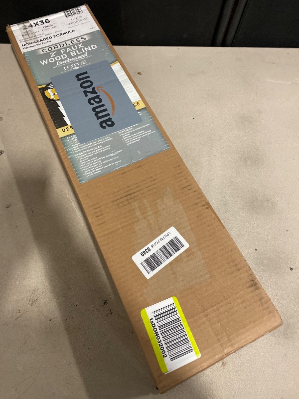 Photo 1 of Lotus & Windoware Cordless, 2 Inch Faux Wood Blind, 24" Wide x 36" Long, Window Blinds, Blinds & Shades, Blinds for Indoor Windows, Embossed, Bright White