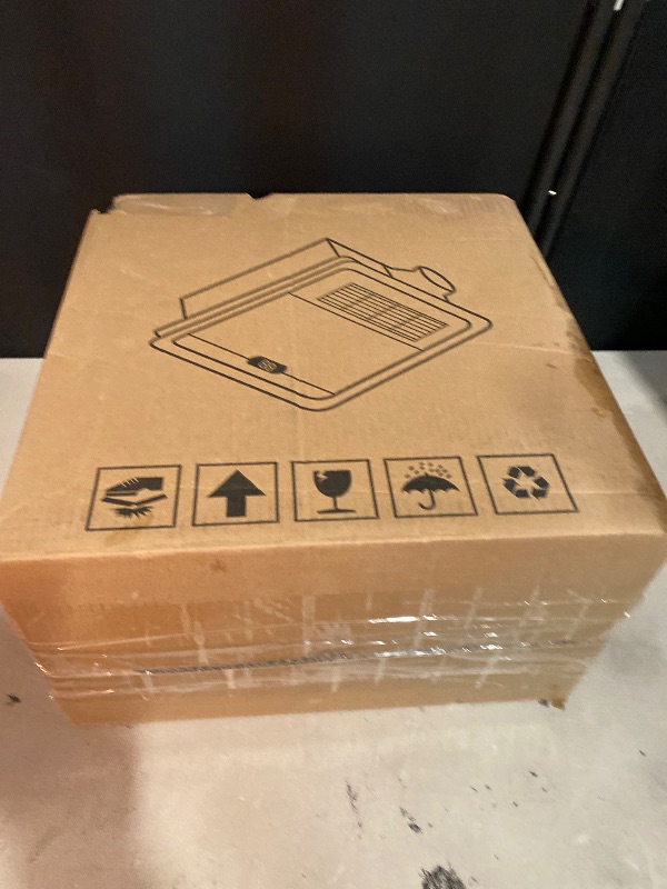 Photo 1 of 13.8 IN Bathroom Exhaust Fan with Light and Heater 1800W, 4 in 1 220 CFM Bathroom Exhaust Fan with Heater, 12W LED Light, Metal Housing 1.0 Sone with Heating, Ventilation, Remote Control