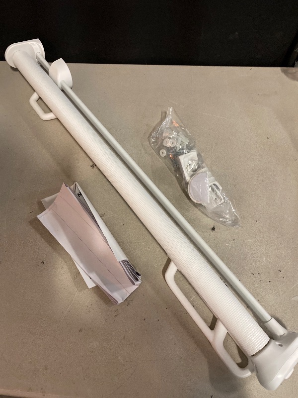 Photo 1 of Reinforced Retractable Baby Gate or Mesh Dog Gate,Easy to Use for Stairs, Doorways, Hallways, Indoor, Outdoor, Wide Pet Gate 33.5" Tall, Extends to 55" Wide, White