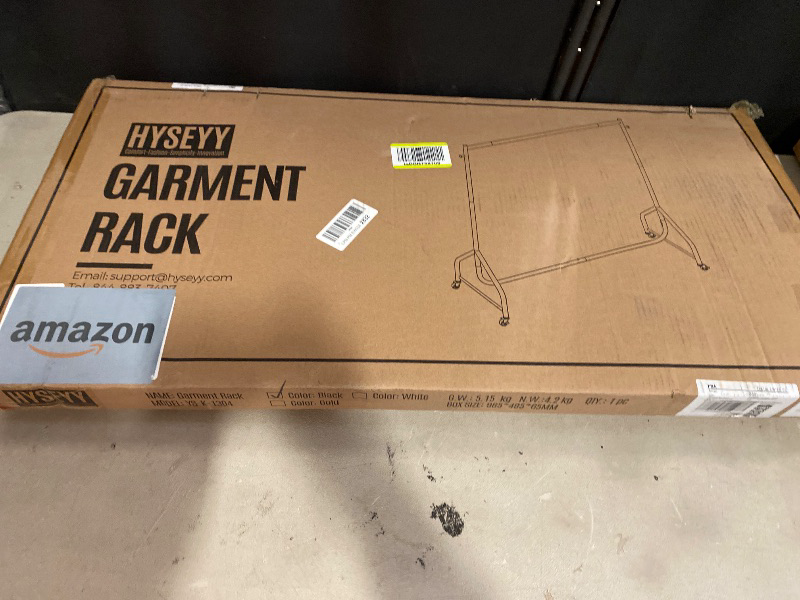 Photo 1 of Clothes Clothing Rack, Rolling Heavy Duty Clothes Rack Load 420 LBS With Wheels, Metal Clothes Rack for Hanging Clothes, Portable Standing Clothes Garment Rack, Black,48 inches