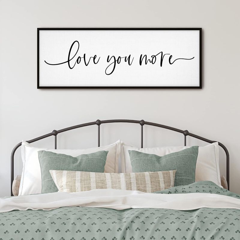 Photo 1 of GraceView Love You More Wall Decor - 41”X14”Couples Bedroom Decor Master Bedroom Wall Art Over The Bed Wall Decor I Love You More Farmhouse Wall Sign Wall Hangings (Black)