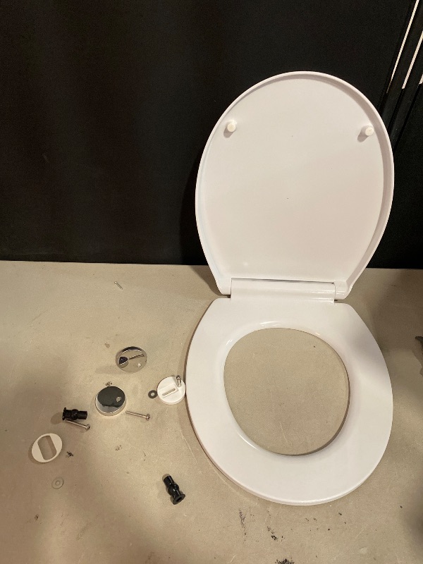 Photo 1 of Elongated Slow Close Toilet Seat, Slip-Resistant, Quick Releasing for Cleaning, Easy to Install, Never Loosen, White