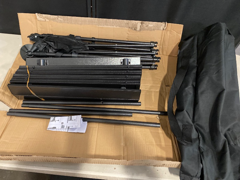 Photo 1 of ALPHA CAMP Portable Camping Table, Adjustable Aluminum Folding Table for Picnic, BBQ, Outdoor, Black, 21.65D x 33.07W x 26.77H in