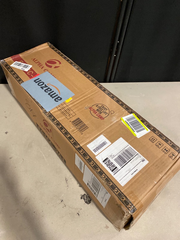 Photo 1 of ALPHA CAMP Portable Camping Table, Adjustable Aluminum Folding Table for Picnic, BBQ, Outdoor, Black, 21.65D x 33.07W x 26.77H in