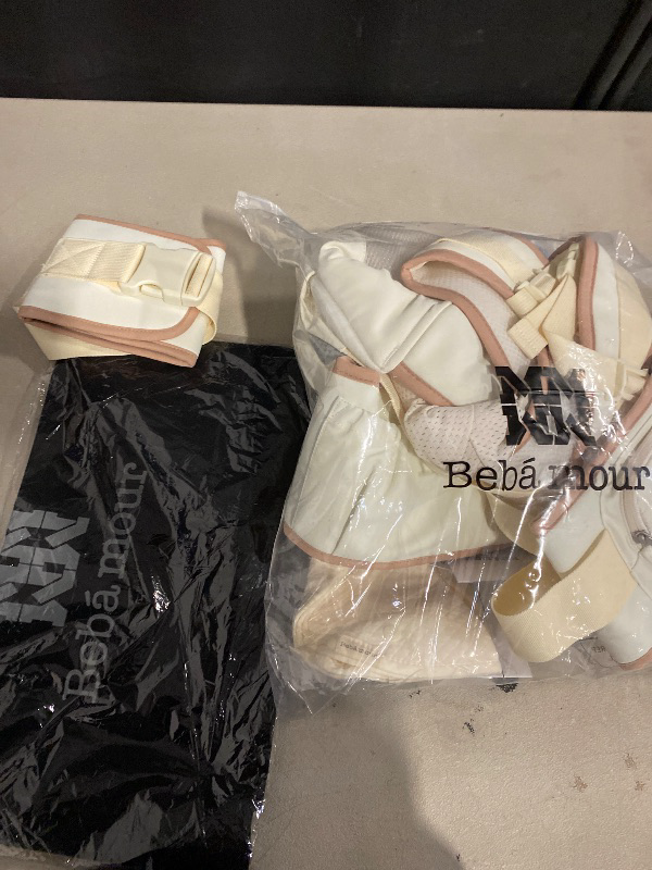 Photo 1 of Bebamour Baby Carrier with Hip Seat,All-Position Breathable Mesh Hip Seat & Carrier 0-36Months with Head Hood, 3 PCS Teething Pads, Waist Extender,Storage Bag & Pacifier Case(Khaki)