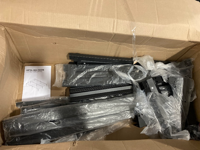 Photo 1 of 16 Inch Queen Bed Frame, 3500Lbs Heavy Duty Metal Platform with Round Corner Legs Mattress Slide Stopper, Steel Slat Support No Box Spring Needed, Noise Free, Non-Slip, Easy Assembly