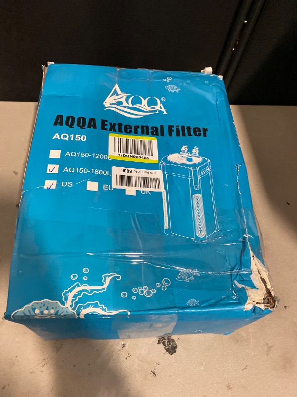 Photo 1 of AQQA 475GPH Canister Filter, Ultra-Quiet External Aquarium Canister Filters, 3 Stage Filtration Aquarium Filter with Quartz Balls and Filter Cotton for Fish Tanks and Aquariums Up to 100 Gallon 25W
