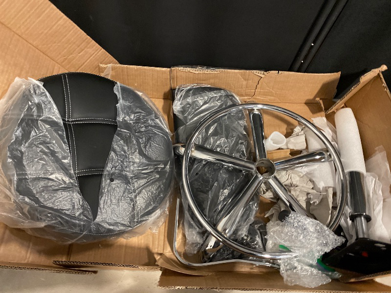 Photo 1 of Lockable Stool with Back and Foot Rest Ergonomic Rolling Hydraulic Adjustable Stool for Doctor Esthetician Artist Home Small Office Desk (Black, 24''-31'')