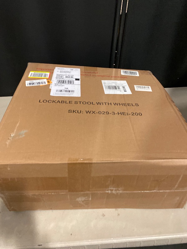 Photo 1 of Lockable Stool with Back and Foot Rest Ergonomic Rolling Hydraulic Adjustable Stool for Doctor Esthetician Artist Home Small Office Desk (Black, 24''-31'')