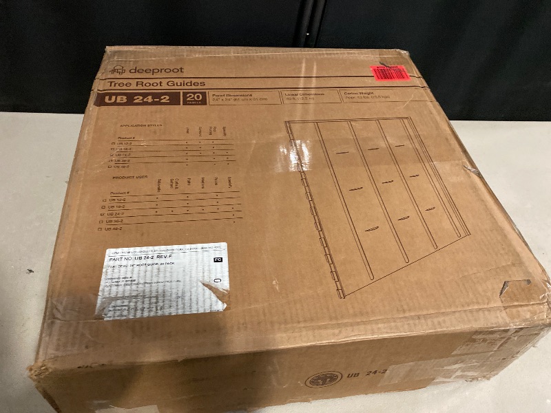 Photo 1 of DeepRoot Tree Root Barrier, Tree Circle Weed Barrier, Root Shield for Sidewalks, Driveways, & Patios, 24" Depth, 24" Width, 20 Panels per Pack, 40 Linear Feet Total, Black