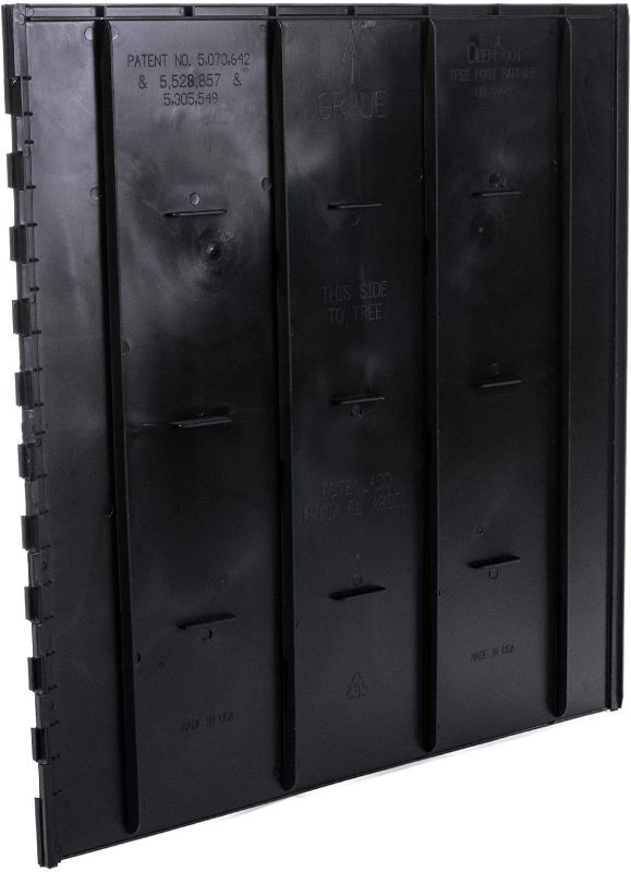 Photo 1 of DeepRoot Tree Root Barrier, Tree Circle Weed Barrier, Root Shield for Sidewalks, Driveways, & Patios, 24" Depth, 24" Width, 20 Panels per Pack, 40 Linear Feet Total, Black