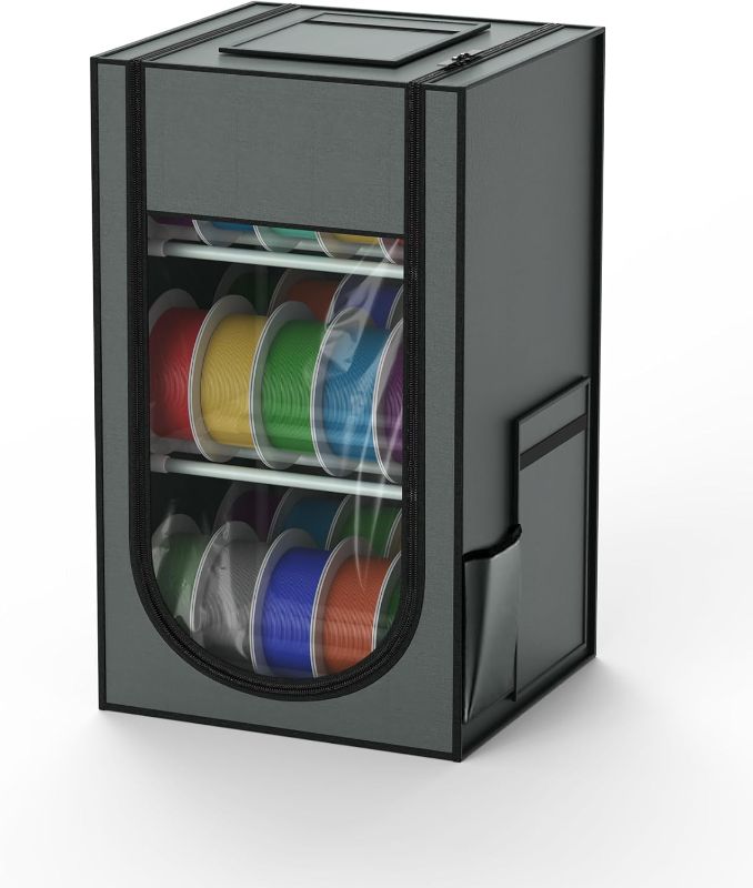 Photo 1 of 3D Printer Filament Storage Box, 30-Roll 3D Printer Filament Storage, Hard Fiber and Oxford Cloth Material, Water-Proof and dust-Proof for PLA/PETG/ABS/TPU/UV Resin and More