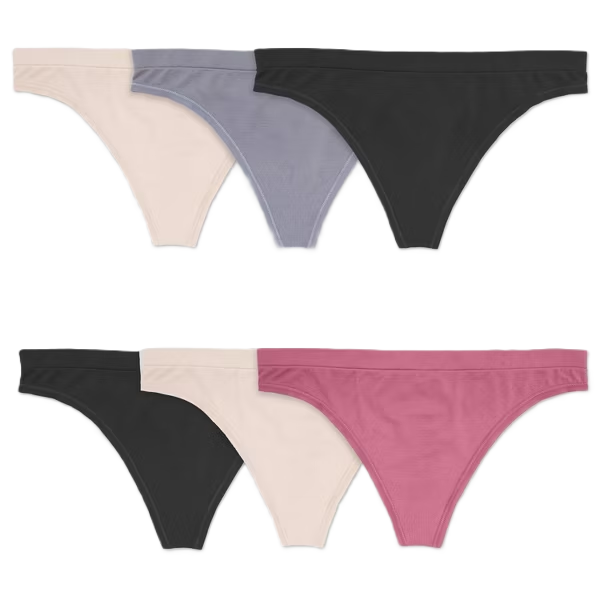 Photo 1 of 6 M Fruit of the Loom Women's 6pk Seamless Thong