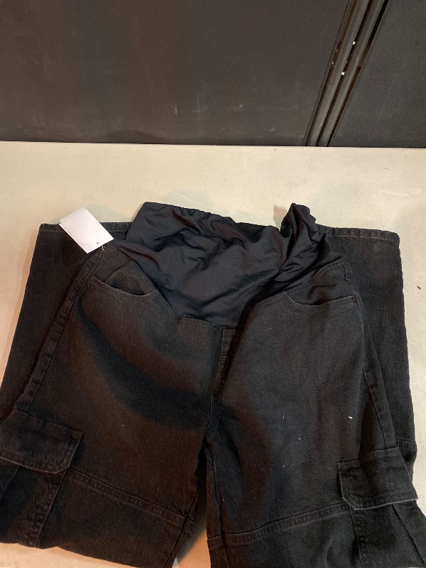 Photo 1 of Black 12 Over Belly 90's Straight Maternity Jeans - Isabel Maternity by Ingrid & Isabel