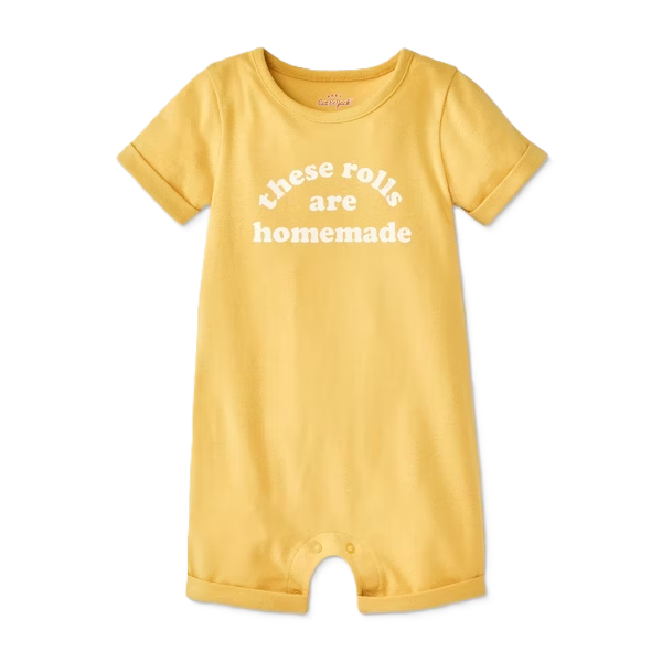 Photo 1 of 18M Baby These Rolls Are Homemade Short Sleeve Romper - Cat & Jack Yellow