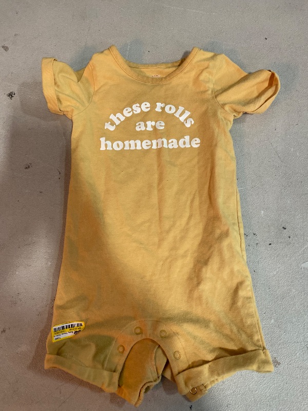 Photo 1 of 18M Baby These Rolls Are Homemade Short Sleeve Romper - Cat & Jack Yellow