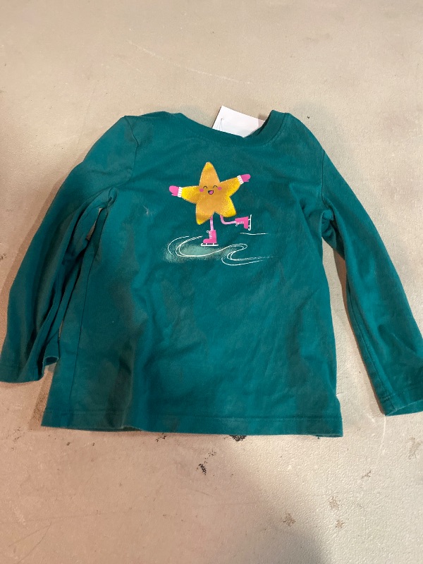 Photo 1 of 5T Toddler Girls' Long Sleeve Star Ice Skating Graphic T-Shirt - Cat & Jack Dark Green