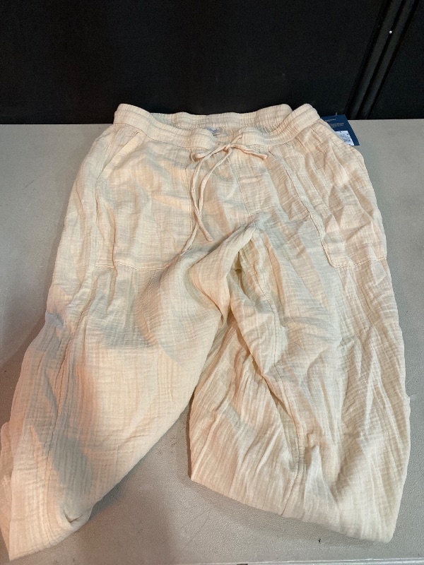 Photo 1 of L Women's High-Rise Gauze Wide Leg Pull-on Pants - Universal Thread™ Cream