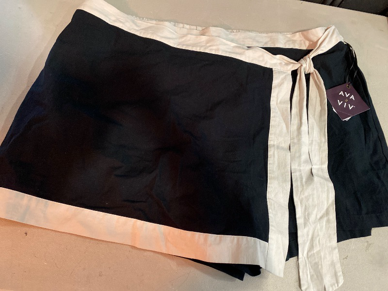 Photo 1 of Black 3X Women's Mini Wrap Skort - Ava & Viv