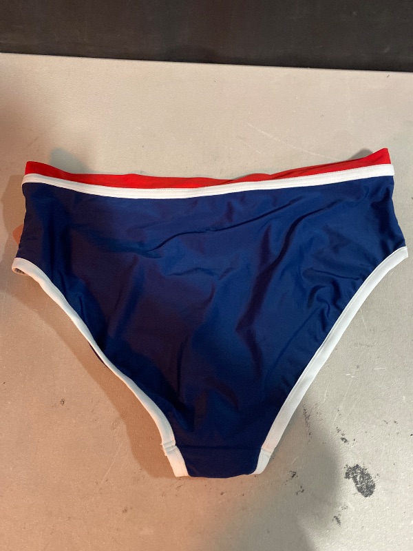 Photo 1 of 2x 20/22 Women's Contrast Binding High Waist High Leg Medium Coverage Bikini Bottom - Shade & Shore Navy Blue