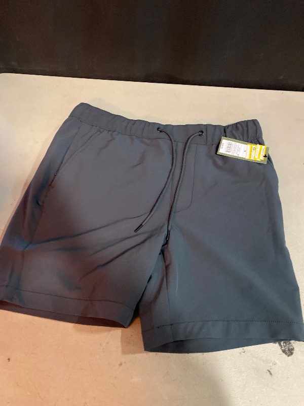 Photo 1 of M Men's 7" Tech Pull-on Shorts - Goodfellow & Co Gray : Recycled Polyester, Spandex, Midweight, Regular Fit, 4-Way Stretch