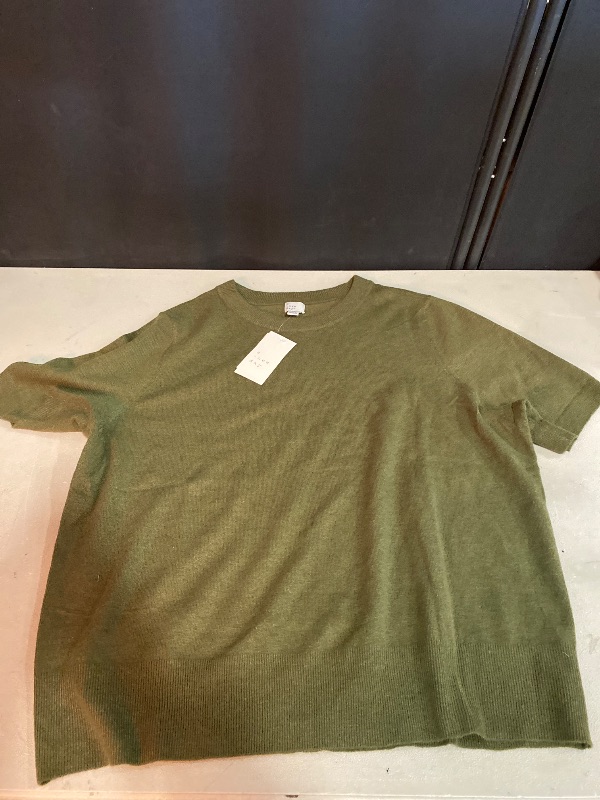 Photo 1 of 1X Women's Short Sleeve Cozy Knit Sweater - a New Day Green 