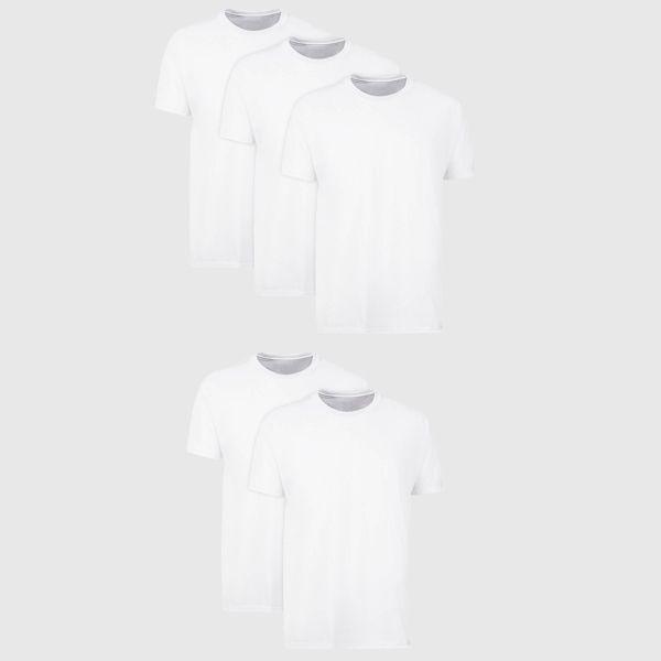 Photo 1 of 2XL Hanes Men's Crewneck T-Shirt with Fresh IQ 5pk - White Tagless, Moisture Wicking