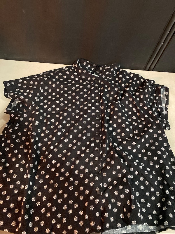 Photo 1 of 3X Women's Short Sleeve Button-Down Shirt - Ava & Viv Black