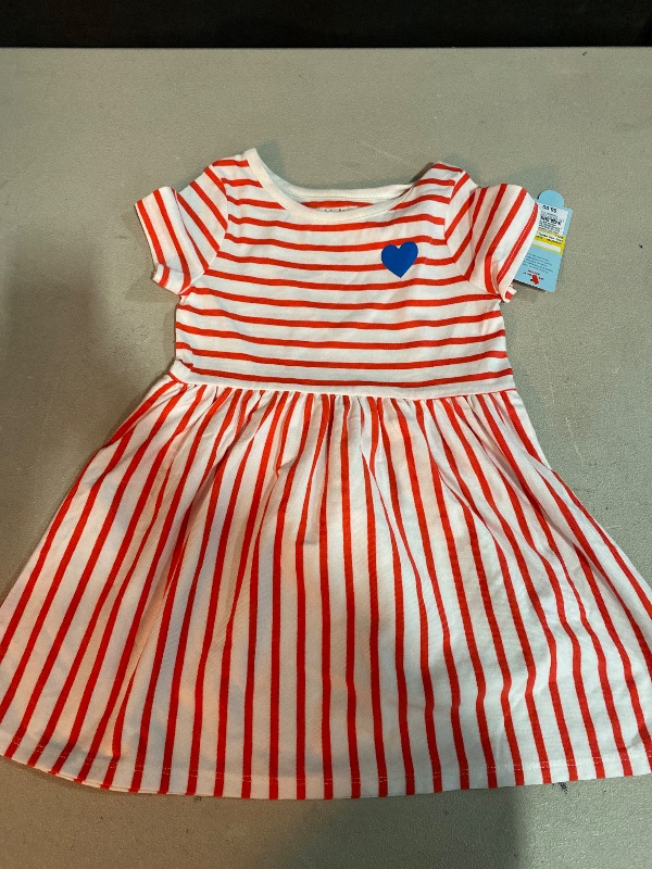 Photo 1 of 3T Toddler Girls' Striped Short Sleeve Dress - Cat & Jack Red