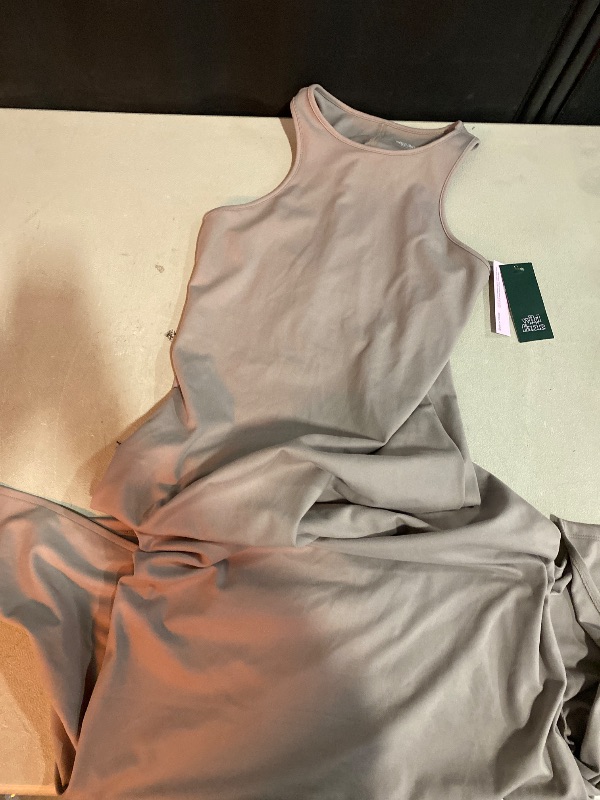 Photo 1 of M Women's ButterBliss Maxi Bodycon Dress - Wild Fable Light Brown Sleeveless Racerback, Pullover, Back Slit, Machine Washable