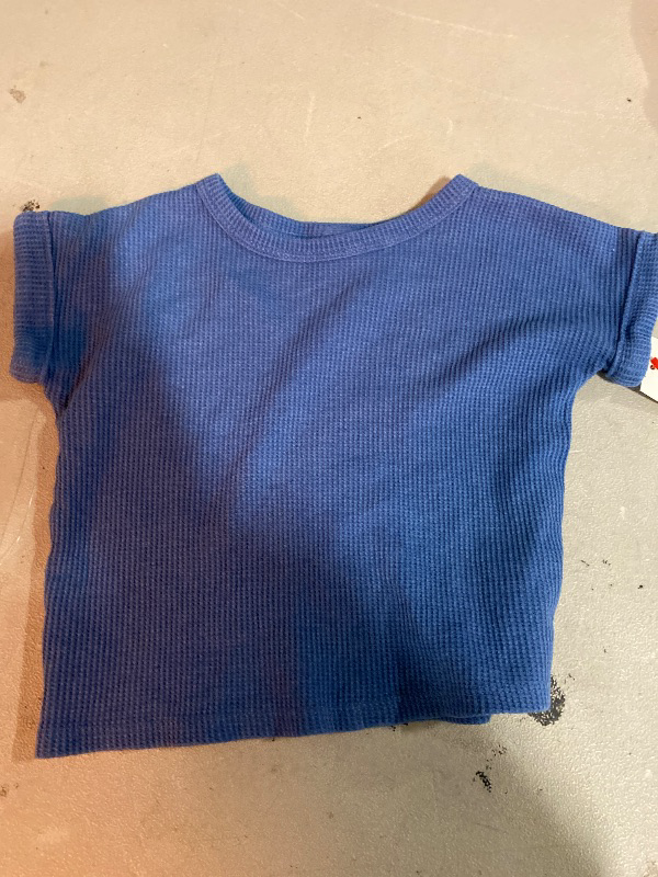 Photo 1 of 12M Baby Waffle Top & Bottom Set - Cat & Jack Blue