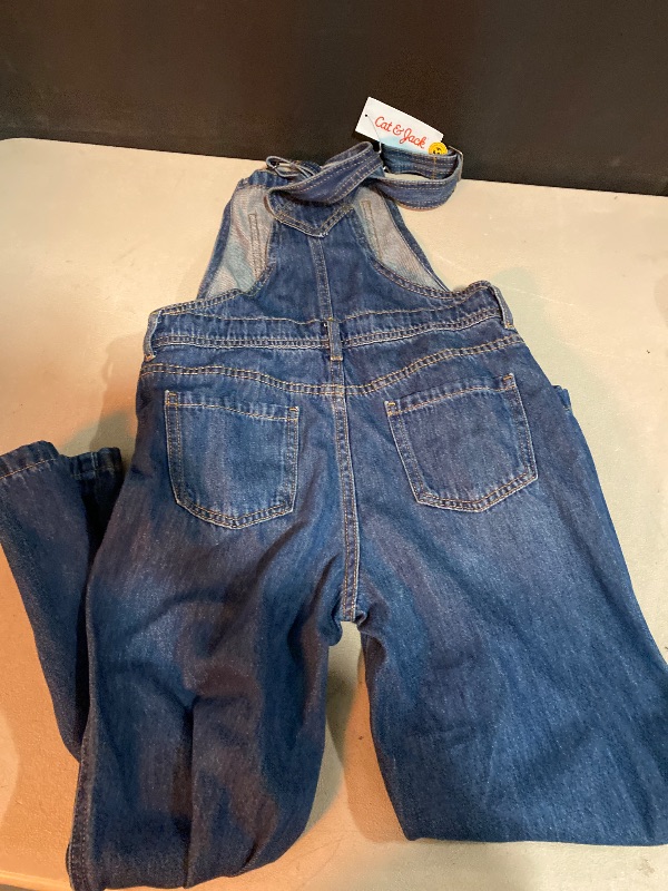 Photo 1 of L Girls' Wide Leg Baggy Denim Overalls - Cat & Jack Dark Wash