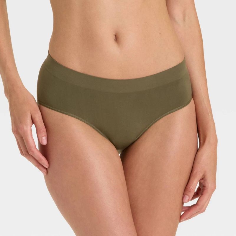 Photo 1 of M (8-10) Women's Seamless Hipster Underwear - Auden Moss Green