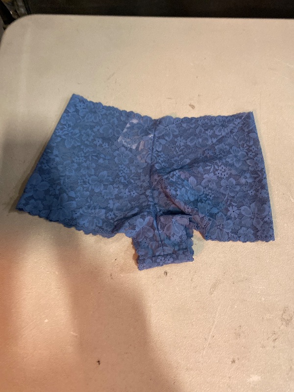 Photo 1 of (M) Women's Allover Lace Boy Shorts Underwear - Auden™ Blue M: Mid Rise, Cotton Gusset, Lightweight Fabric